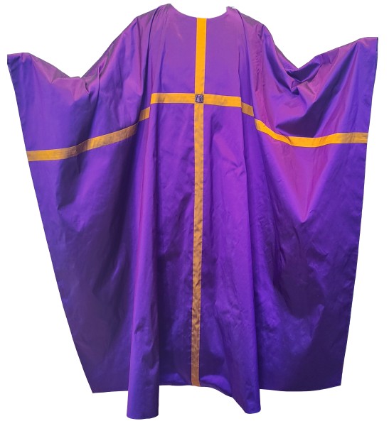 Messgewand - violett aus Seide mit durchlaufendem Kreuz 