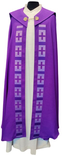 Chormantel - violett mit Kreuzstäben