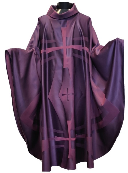 Messgewand - violett mit eindrucksvoller Einwebe